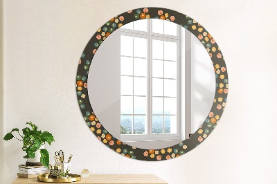Lustro z nadrukiem dekoracyjne okrągłe Kropki kwiatów