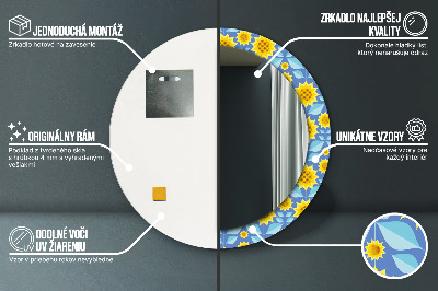 Lustro dekoracyjne okrągłe Geometryczne słoneczniki