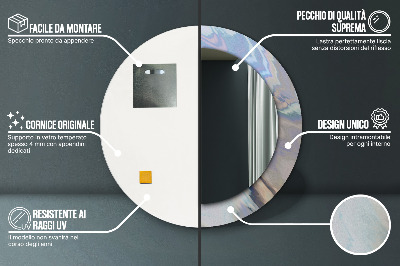 Lustro dekoracyjne okrągłe Holograficzna tekstura