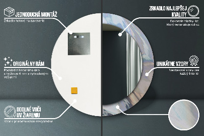 Lustro dekoracyjne okrągłe Holograficzna tekstura