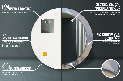 Lustro dekoracyjne okrągłe Holograficzna tekstura