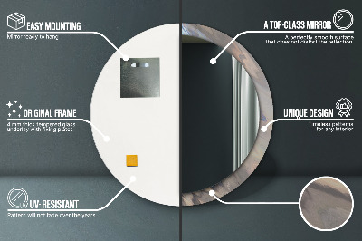 Lustro dekoracyjne okrągłe Holograficzna tekstura