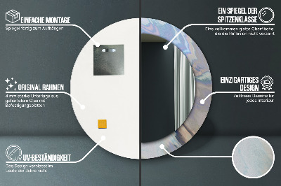Lustro dekoracyjne okrągłe Holograficzna tekstura