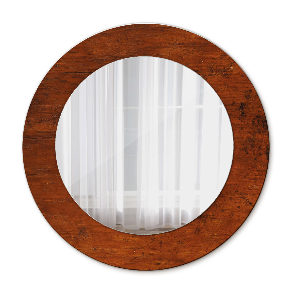 Lustro dekoracyjne okrągłe Naturalne drewno