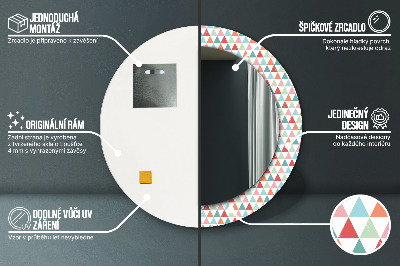 Lustro dekoracyjne okrągłe Geometryczny wzór