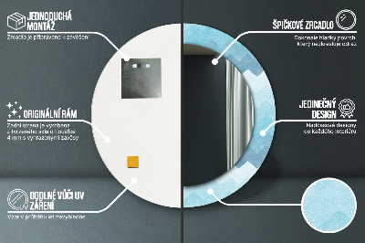 Lustro dekoracyjne okrągłe Wzór szewronowy