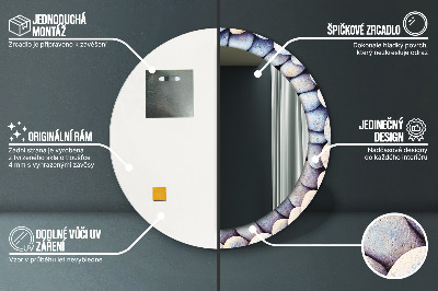 Lustro dekoracyjne okrągłe Kamienie morskie koło