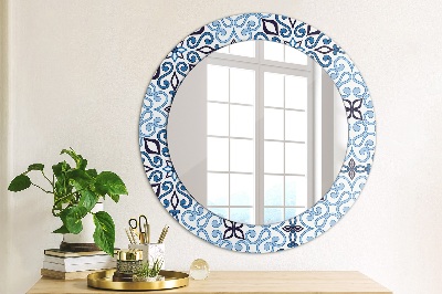 Lustro dekoracyjne okrągłe Niebieski arabski wzór