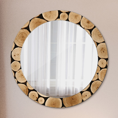 Lustro dekoracyjne okrągłe Kłody drewna