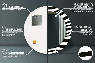 Lustro z nadrukiem dekoracyjne okrągłe Abstrakcyjna fala