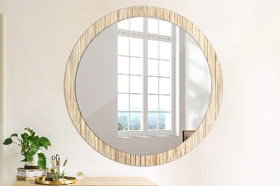Lustro z nadrukiem dekoracyjne okrągłe Bambus słoma
