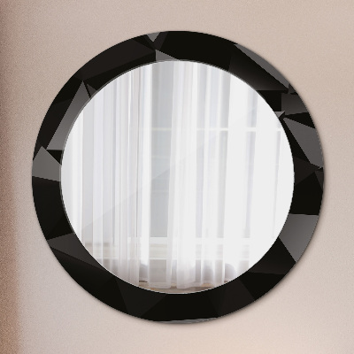 Lustro z nadrukiem dekoracyjne okrągłe Abstrakcyjna czerń