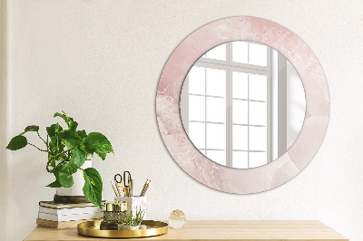 Lustro z nadrukiem dekoracyjne okrągłe Różowy kamień