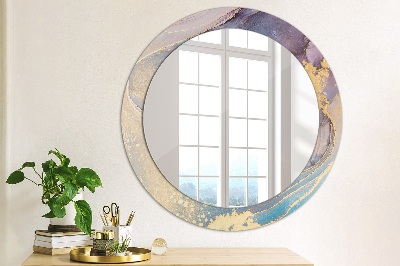 Lustro z nadrukiem dekoracyjne okrągłe Marmurowy kamień