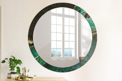 Lustro z nadrukiem dekoracyjne okrągłe Marmurowa zieleń