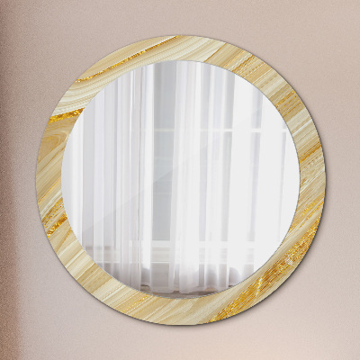 Lustro z nadrukiem dekoracyjne okrągłe Złoty abstrakcyjny