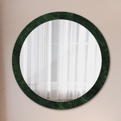 Lustro z nadrukiem okrągłe Zielony marmur