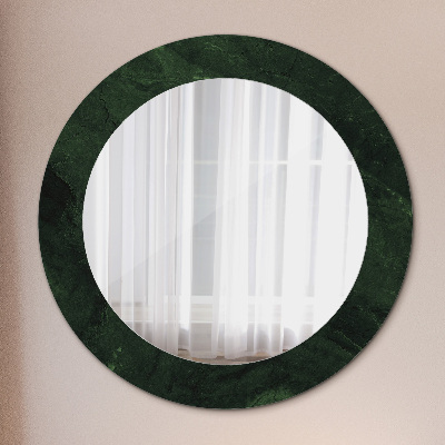 Lustro z nadrukiem okrągłe Zielony marmur