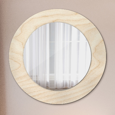 Lustro z nadrukiem okrągłe Tekstura drewna