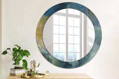 Lustro z nadrukiem dekoracyjne okrągłe Marmur onyx