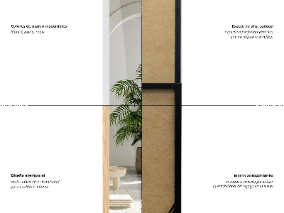 Stojące lustro w ramie o dębowym kolorze 36x156 cm