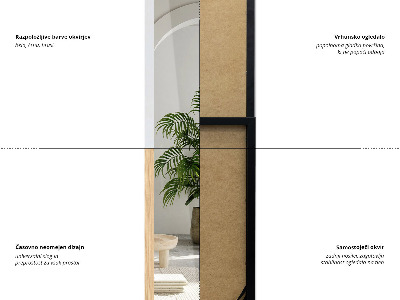 Stojące lustro w ramie o dębowym kolorze 36x156 cm