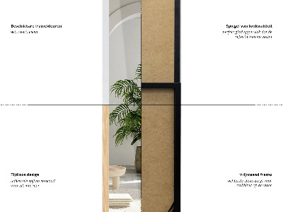 Stojące lustro w ramie o dębowym kolorze 36x156 cm