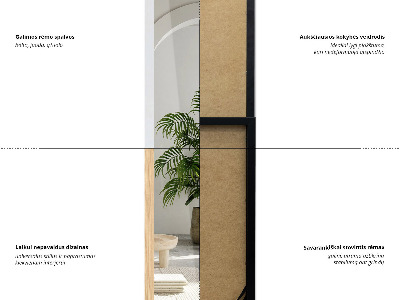 Stojące lustro w ramie o dębowym kolorze 36x156 cm