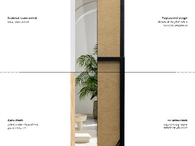 Stojące lustro w ramie o dębowym kolorze 36x156 cm