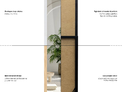 Stojące lustro w ramie o dębowym kolorze 36x156 cm