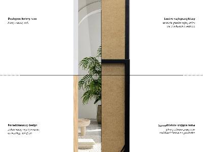 Stojące lustro w ramie o dębowym kolorze 36x156 cm