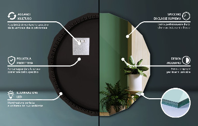 Lustro w kształcie wielościanu z podświetleniem LED