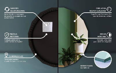 Lustro w kształcie wielościanu z podświetleniem LED