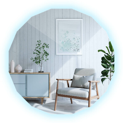 Lustro w kształcie wielościanu z podświetleniem LED