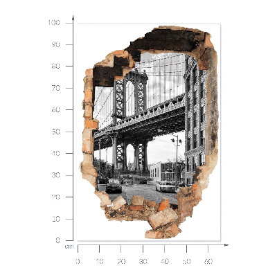 Fototapeta dziura w ścianie 66x100 Miejski pejzaż