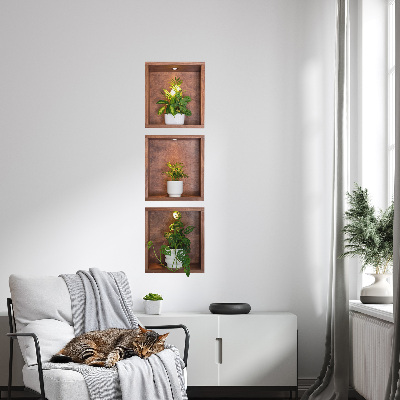 Naklejka przestrzenna 3D na ścianę 28x100 Wnęki roślinne