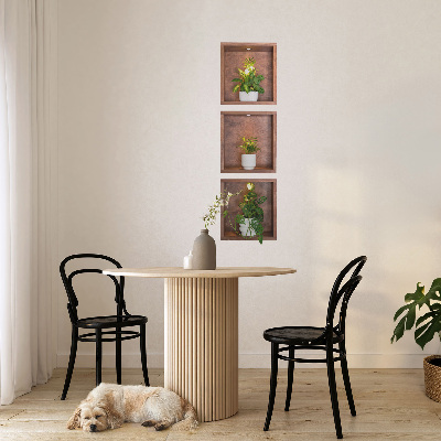 Naklejka przestrzenna 3D na ścianę 28x100 Wnęki roślinne