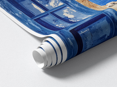 Plakat okno 100x58 Grecki krajobraz