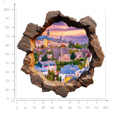 Fototapeta dziura w ścianie 100x99 Kamienne okno