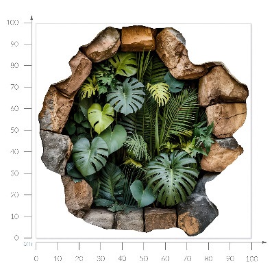 Fototapeta dziura w ścianie 100x100 Tropikalna oaza