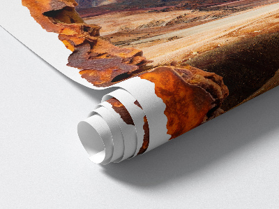 Fototapeta dziura w ścianie 83x100 Krajobraz górski