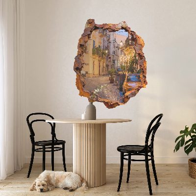 Fototapeta dziura w ścianie 83x100 Nocne światła