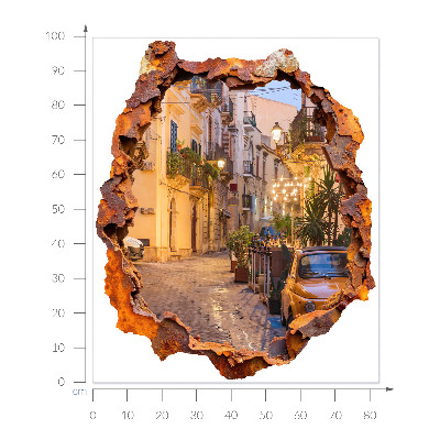 Fototapeta dziura w ścianie 83x100 Nocne światła