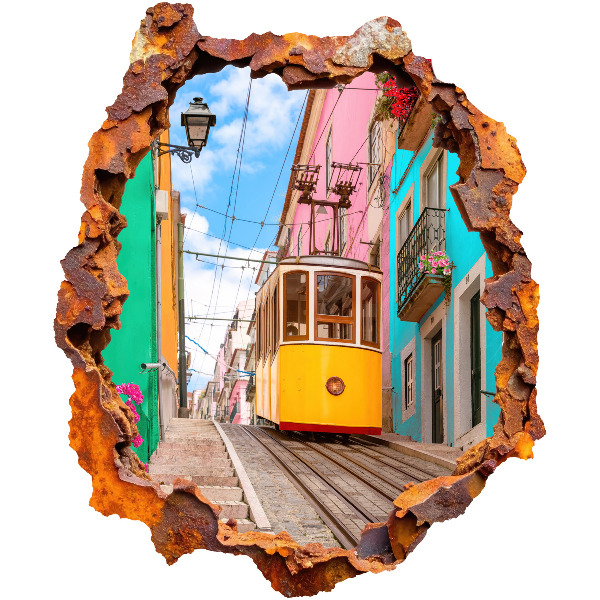 Fototapeta dziura w ścianie 83x100 Nostalgiczny krajobraz