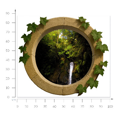 Plakat okno 100x87 Zielony pejzaż
