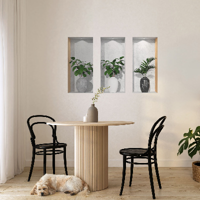 Naklejka przestrzenna 3D na ścianę 100x62 Roślinne wnęki