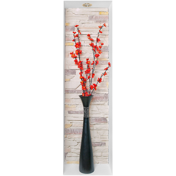 Naklejka przestrzenna 3D na ścianę 29x100 Kwiaty kamienie