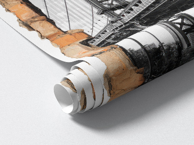 Fototapeta dziura w ścianie 86x130 Miejski pejzaż