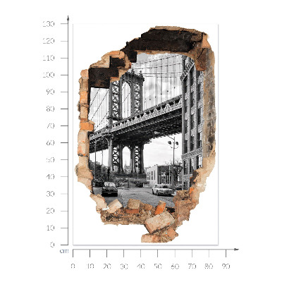 Fototapeta dziura w ścianie 86x130 Miejski pejzaż