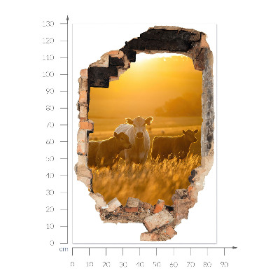 Fototapeta dziura w ścianie 86x130 Wiejski pejzaż